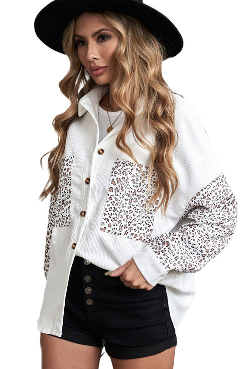 Patchwork Corduroy Buttoned Shirt Jacket